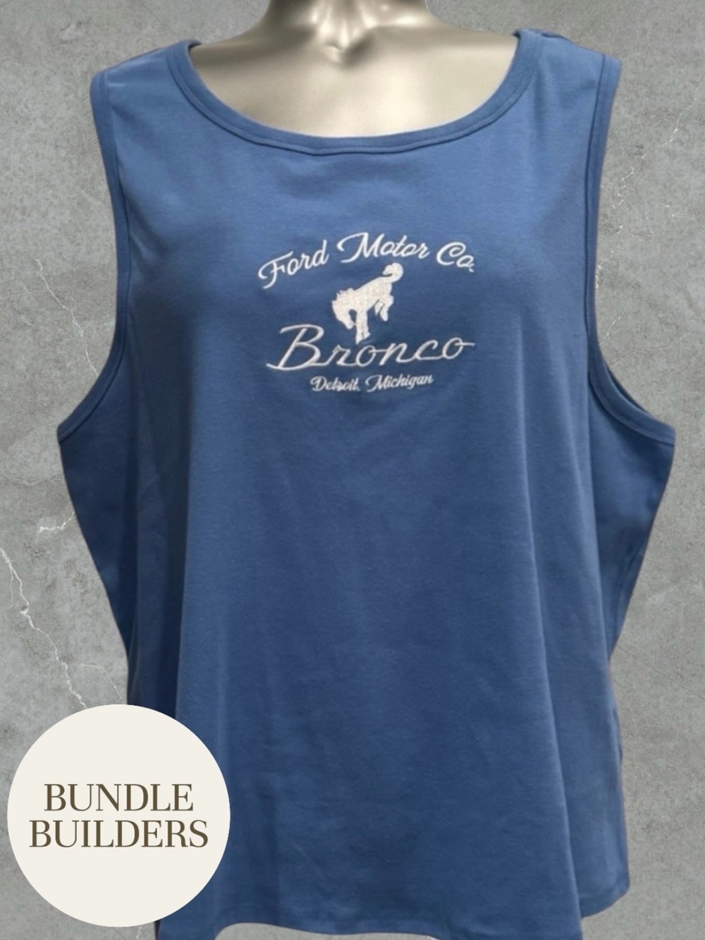 $10 Add-on | Ford Bronco Embroidered Logo Sleeveless Tank